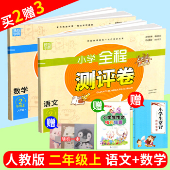 套裝2本 通城學典小學全程測評捲 語文+數學二年級人教版 小學生2年級上冊同步單元階段期中期末分類測 pdf epub mobi 下载