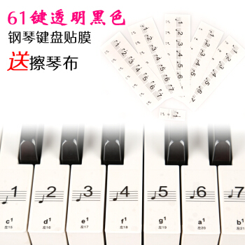 鋼琴鍵盤貼紙88鍵61電子琴手捲鋼琴鍵貼五綫譜簡譜按鍵音標鍵位貼 61鍵透明送擦琴布 pdf epub mobi 電子書 下載