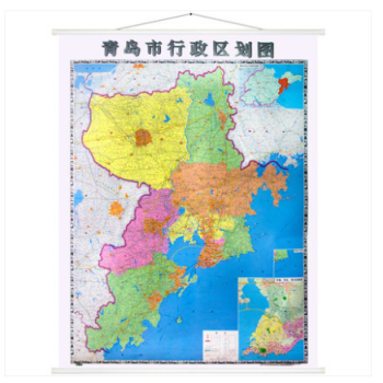【正版高清现货】2018新版青岛市行政区划图 1米*1.4米 双面覆膜防水 家用办公室会议地图挂图 pdf epub mobi 电子书 下载