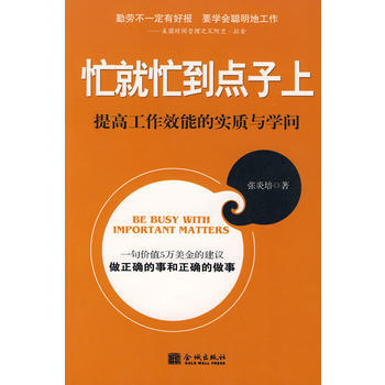 忙就忙到点子上;提高工作效能的实质与学问 张炎培 9787800840845