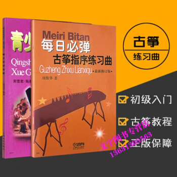 正版共两本青少年学古筝+每日必弹古筝指序练习曲新修订版古琴郭雪君项斯华著初学者级入门考级教 pdf epub mobi 电子书 下载