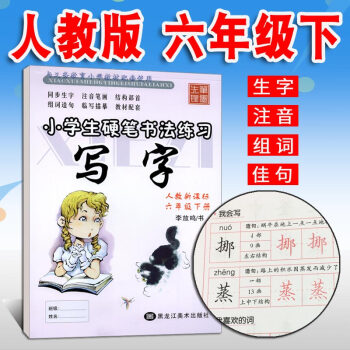 小學生字帖 寫字課課練六年級下冊人教版RJ 李放鳴鉛筆硬筆鋼筆楷書正楷字帖 小學6年級下語文教材同步