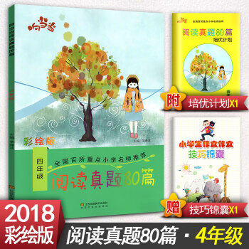 阅读真题80篇四年级上下册阅读书期中期末单元试题 彩绘版 小学4年级阅读课教学参考资料书读写训练习题 pdf epub mobi 电子书 下载
